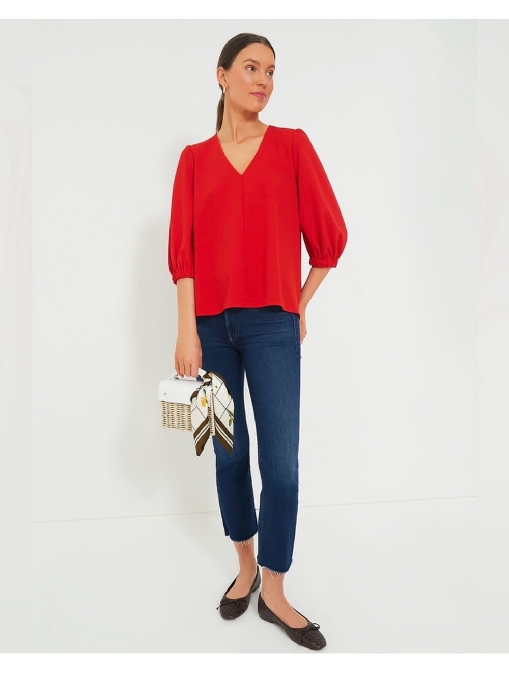 Tuckernuck Scarlet Puff-Sleeve Tunic Top
